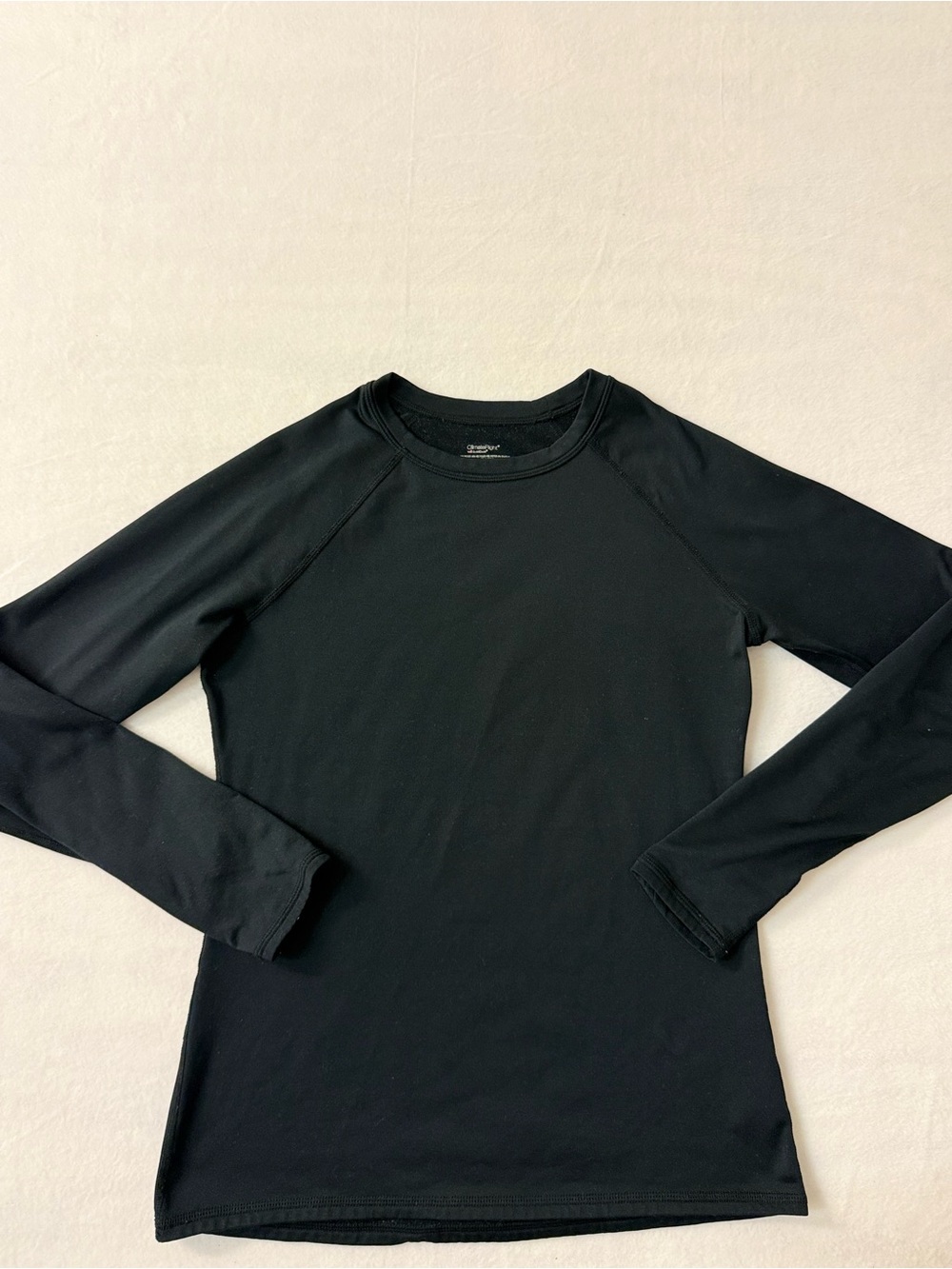 ClimateRight by Cuddl Duds Womens Small Black Thermal Long Sleeve Base Layer Top